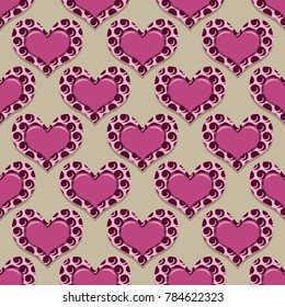 Seamless vector illustration of a Valentine's day background. Pattern of abstract decorative hearts