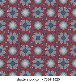 Seamless vector illustration of Valentine's Day. Pattern of abstract shapes, decorative heart