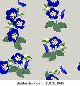 Seamless vector illustration with wildflowers on a gray background. For decorating textiles, packaging, covers, web design.