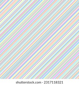 Seamless vector image. Abstract diagonal lines pattern. Light holographic colors.. Vector image