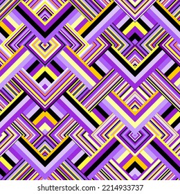 Seamless Vector Image. African Violet Abstract Herringbone Pattern. Regular Lines Texture.