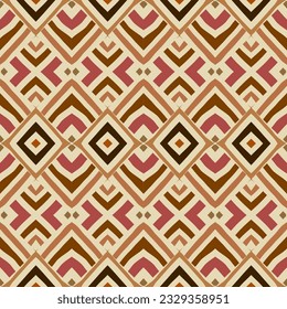 Seamless vector image. Beige herringbone geometric pattern . Tribal native style. Vector image