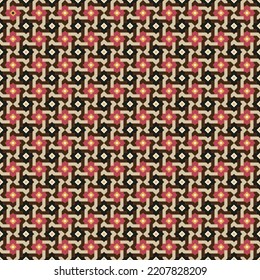 Seamless, Vector Image of Rectilinear Figures and Stars in Coffee Tones, Forming A Kind of Mosaic Pattern. Possible Applications in Design and Textiles
