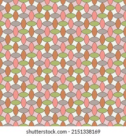 Seamless, Vector Image of Stylized Ovals and Squares in Light Pink Tones. Possible Applications in Design and Textiles