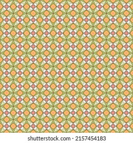Seamless, Vector Image of Stylized Rhombuses and Squares in Yellow-Green Tones. Possible Applications in Design and Textiles