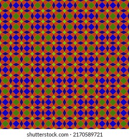 Imagen vectorial de Rombuses, Cuadrados y Trapezoides Estilizados en Ricos Tonos Rojos y Azules. Posibles aplicaciones en diseño y textiles