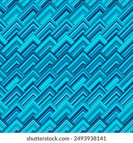 Seamless vector image. Teal and turquoise colours herringbone geometric pattern. Vector illustration