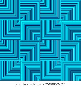 Seamless vector image. Teal and turquoise colours herringbone geometric pattern. Vector illustration