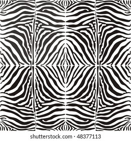 Seamless vector image of a zebra striped pattern, black and white illustration, suitable for printing and cutting plotter