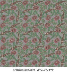 seamless vector indian paisley design on background 