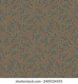 seamless vector indian paisley design on background 