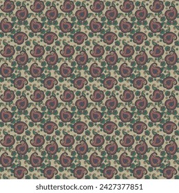 seamless vector indian paisley design on background