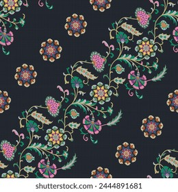 seamless vector indian paisley design on background