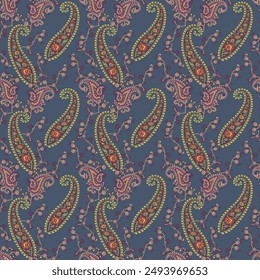 seamless vector indian paisley design on background 