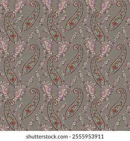 seamless vector indian paisley design on background