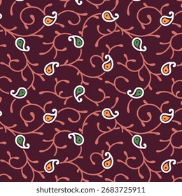 seamless vector indian paisley design on background