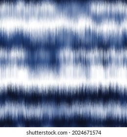 Seamless vector indigo shibori ombre tie dye pattern for surface print. High quality illustration. Realistic digitally rendered tie dye in perfect repeat for apparel, textile or interior design.