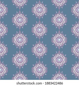 Impermeable, vectorial intrincado repintado patrón abstracto azul y lilaco en formaciones de starburst
