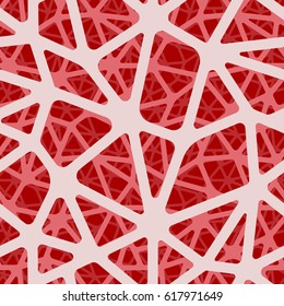 Seamless vector irregular abstract grid pattern. Red texture. Repeating image. Simple abstract ornamental illustration. Layered texture
