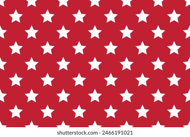 Patrón aislado de Vector sin costura estrellas blancas abstractas como la cuadrícula en rojo Tejidos de niños con estampado perfecto Ropa de cama Papel de envoltura Diseño tipográfico Manteles Scrapbooking Cardmaking Baby USA color