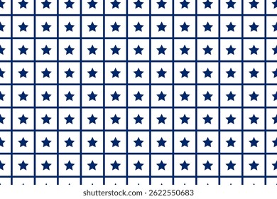 Seamless vector isolated pattern abstract blue stars like grid lines on white background Perfect print fabrics Bed linen Wrapping paper Typography design Tablecloths Scrapbooking Cardmaking USA color