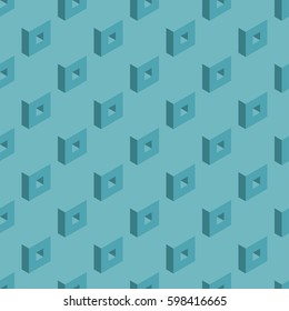 Seamless vector isometric pattern with squares
