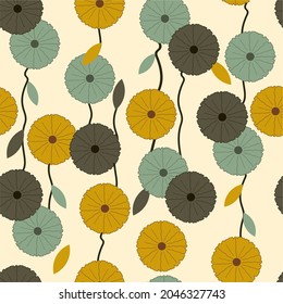 Motif harmonieux vectoriel japonais motif avec fleurs japonaises traditionnelles colorées. Conception pour l'impression, l'emballage, le fond d'écran
