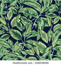 Seamless Vector Jungle Vintage Pattern