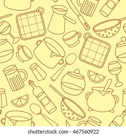 seamless vector kitchen pattern