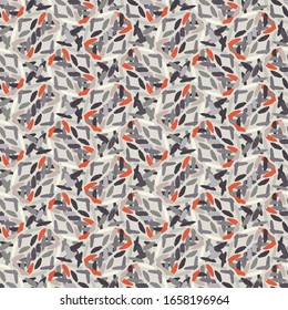 Seamless vector knit stitch woven linen texture pattern. Retro modern doodle line style background. Vintage 1950s decorative allover print. Irregular melange fun herringbone furnishing textile swatch