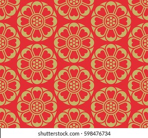 Seamless vector korean pattern,  tradition asian ornament