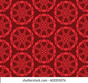 Seamless vector korean pattern, tradition asian ornament