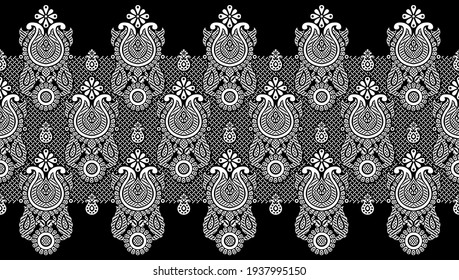 Seamless vector lacy border design