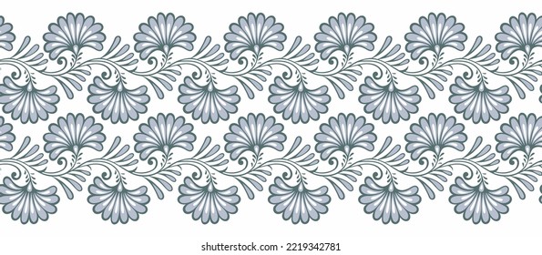 Seamless vector lacy floral border design