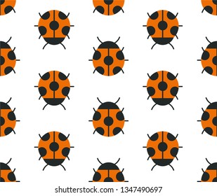 seamless vector ladybug geometric pattern background design