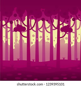 Seamless vector landscape mistify forest