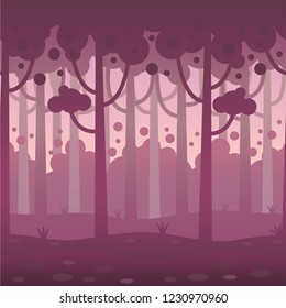 Seamless vector landscapem mistify forest
