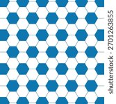 Seamless vector leather soccer ball pattern in blue and white colors. Soccer ball texture. Football ball texture background. Perfect for football or soccer background, sports websites, textile designs