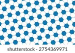 Seamless vector leather soccer ball pattern in blue and white colors. Soccer ball texture. Football ball texture background. Perfect for football or soccer background, sports websites, textile designs