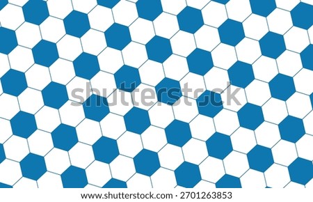 Seamless vector leather soccer ball pattern in blue and white colors. Soccer ball texture. Football ball texture background. Perfect for football or soccer background, sports websites, textile designs