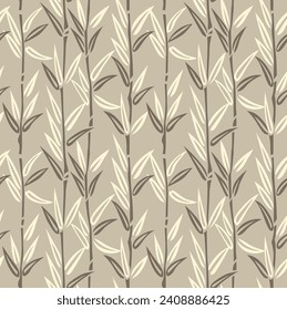 seamless vector leaves pattern on brown background