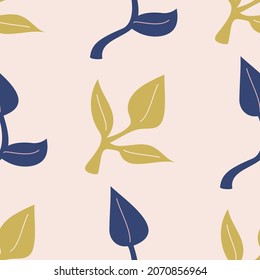 Seamless vector leaves pattern. Stylish background for design, fabric, textile etc.