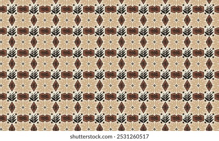 Seamless vector leaves or plant pattern,texture in mid century mordern style, Square or tile repeating pattern for fabric, wallpaper, textiles, clothing, wrapping paper, cover, banner, home decor