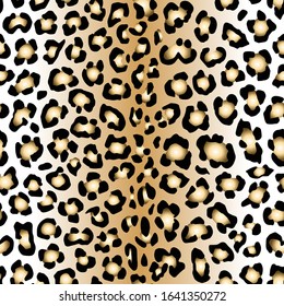 Seamless Vector. Leopard animal skin with gradient background. Repeatable ready template.