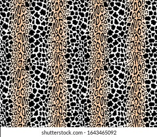Seamless Vector. Leopard animal skin with gradient background. Repeatable ready template.