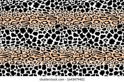 Seamless Vector. Leopard animal skin with gradient background. Repeatable ready template.