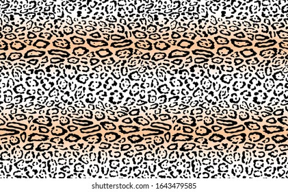 Seamless Vector. Leopard animal skin with gradient background. Repeatable ready template.