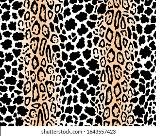 Seamless Vector. Leopard animal skin with gradient background. Repeatable ready template.