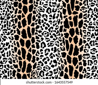 Seamless Vector. Leopard animal skin with gradient background. Repeatable ready template.