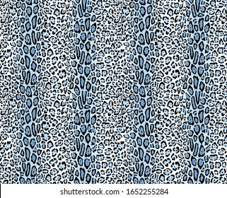 Seamless Vector. Leopard animal skin with gradient background. Vertical composition work. Repeatable ready template.